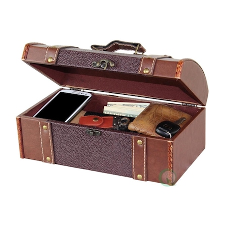 Auric Dresser Valet Leather Chest with Velvet Lining AU27864
